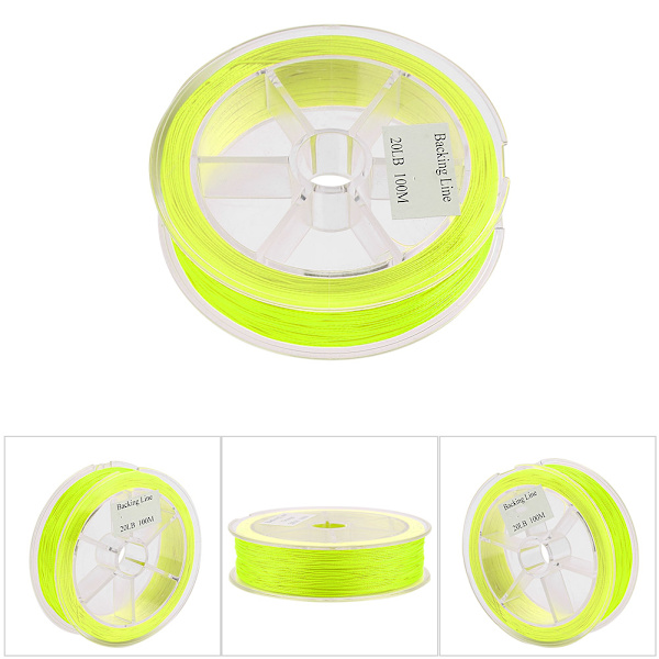 100M Nylon Fluefiskesnøre med Fluorescerende Gul Koppforlengelse