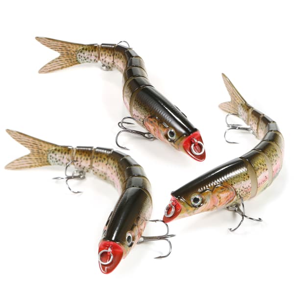 TARUOR 140mm 8-segment sjunkande fiskedrag med trekrokar
