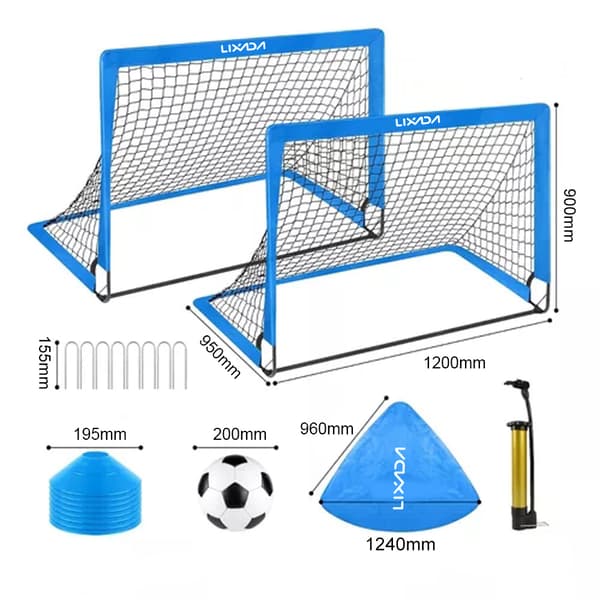 Bærbart 4x3FT foldbart fodboldmål til børnehave, børn og voksne med træningstilbehør