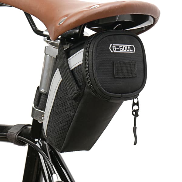 MTB Cykelsadeltaske med reflekterende tape og quick-release stropper