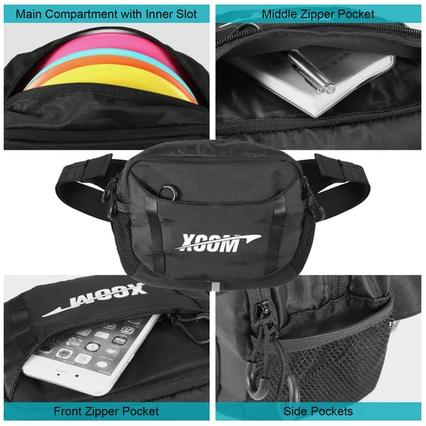 Justerbar taljetaske til discgolf med holder til op til 5 discs - Let og holdbar