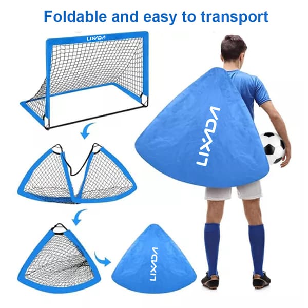 Bærbart 4x3FT foldbart fodboldmål til børnehave, børn og voksne med træningstilbehør