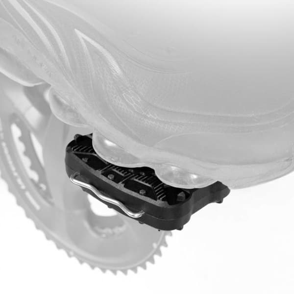 1 par klikpedaladaptere til platform, konverterer klikpedaler til flade pedaler, skridsikker, nylon + legering, sort