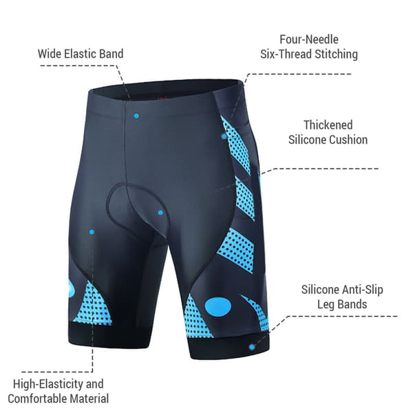 4D Cykelshorts til mænd med åndbart, hurtigtørrende, vibrationsdæmpende skum
