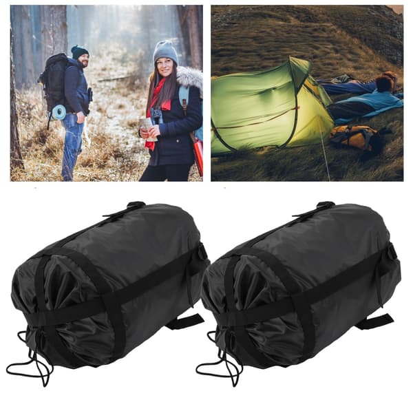 2 stk. kompressionsopbevaringspose til voksnes sovepose til udendørs camping HWYSD201202