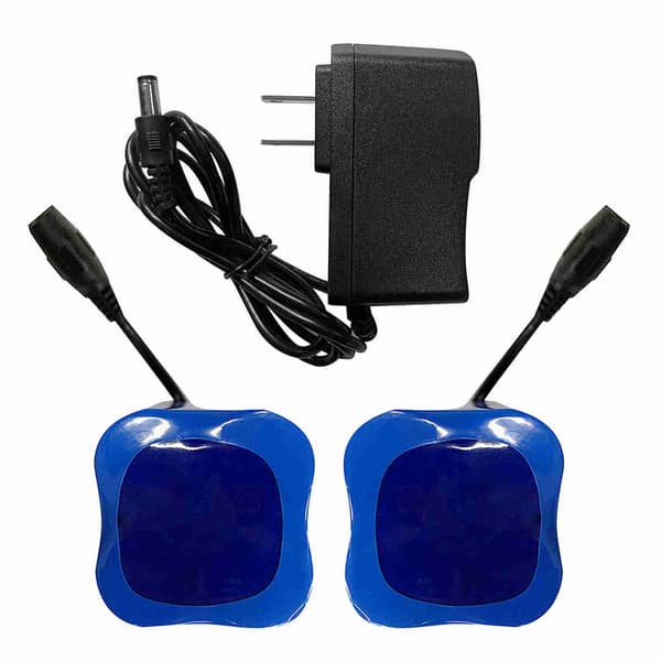 2 genopladelige 12000mAh batterier med oplader til 7.4V fiskebådsfoderbåd