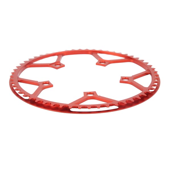 Fällbar cykelkedja 56T 130BCD lätt aluminiumlegering med säkerhetsskyddsplatta - röd