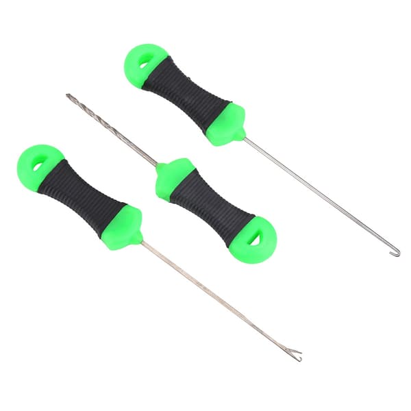 3 stk fiskesluk-synåler i rustfritt stål for karpefiske
