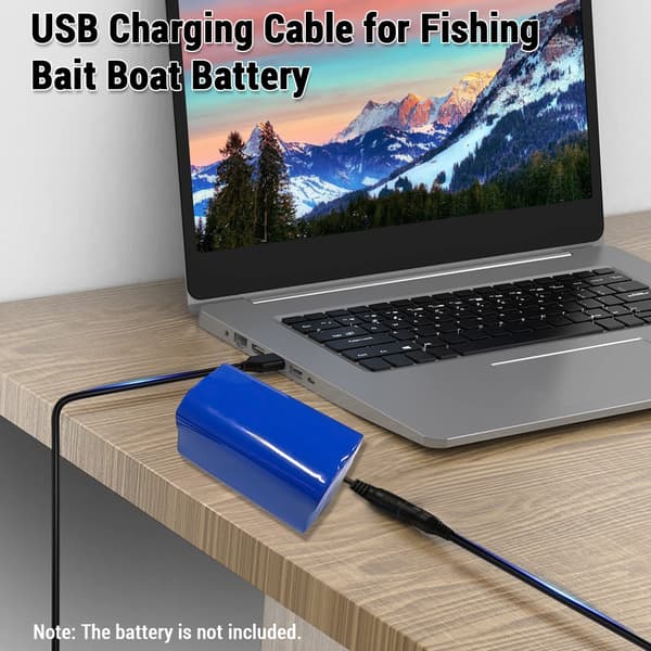 100 cm USB-ladekabel for fiskebåt batteribytte