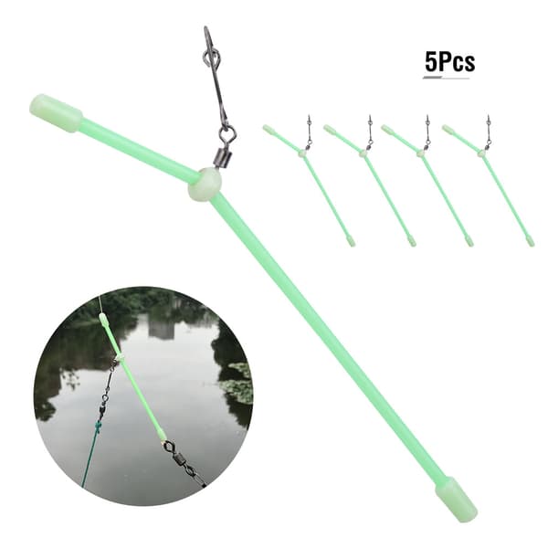 5 st hållbara små PVC-rörformade balanskopplingar för fiske, 12 cm, fluorescerande effektstil