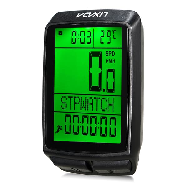 Lixada Trådløs Cykelcomputer med Speedometer, Kilometertæller og LED-baggrundsbelysning