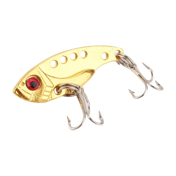Fiskedrag med metalliska paljetter och 2 trekrokar för bas - 3.2g 3.5cm