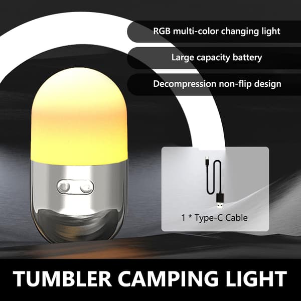 Bærbar genopladelig LED-campinglanterne med flere tilstande til camping og dekoration