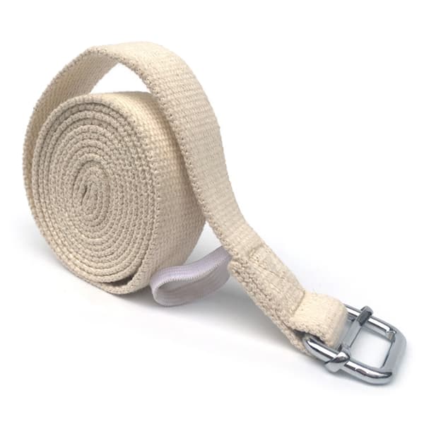 3 meter bomulls yogabälte med metallring för stretching och fysioterapi