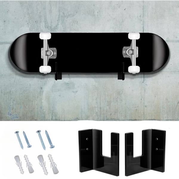 2 par akryl veggfeste for skateboard-utstilling, fast oppbevaring