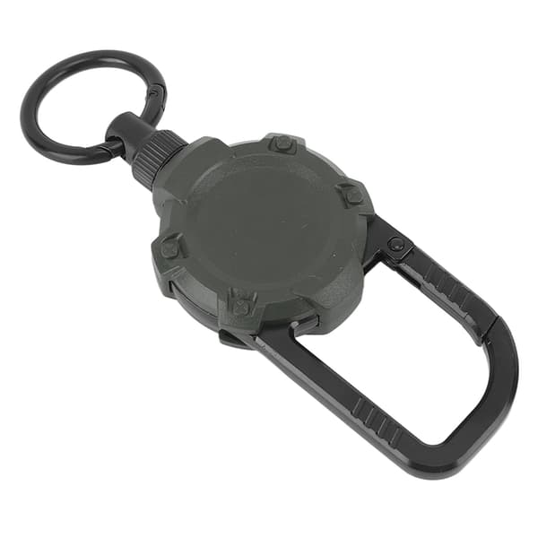 Magnetisk udtrækkelig nøgleholder med krog, karabinhage, rustfri ståltråd, grøn OD
