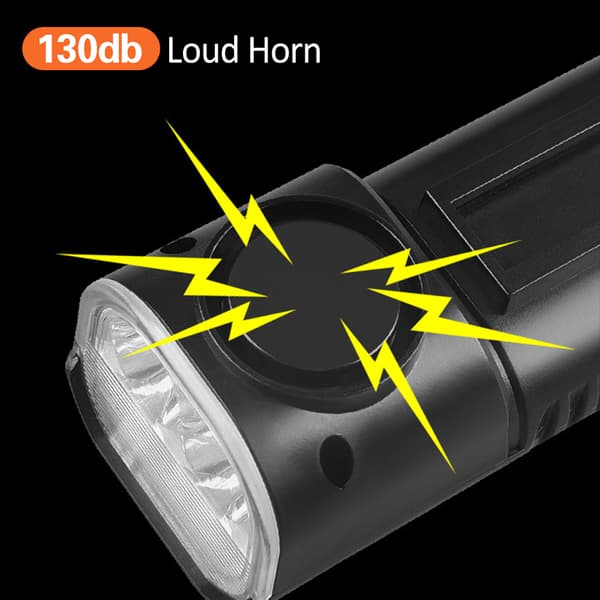 Sykkellys foran 1000 lumen med horn, USB oppladbart, vanntett, 8 moduser