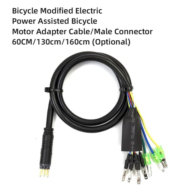 Motoradapterkabel til konvertering af en cykel til elcykel med 6-bens Hall-sensor og 3-bens fase-hanstik