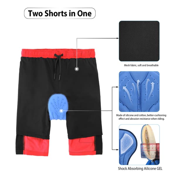 TOMSHOO Sykkelshorts med 3D pustende polstring, løs passform, for utendørssport, MTB