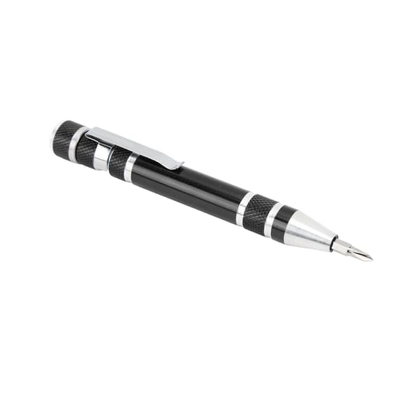 8-i-1 Lommeskruetrækker Mini Magnetisk Pen Multifunktionel til Tynde Skruer Sort