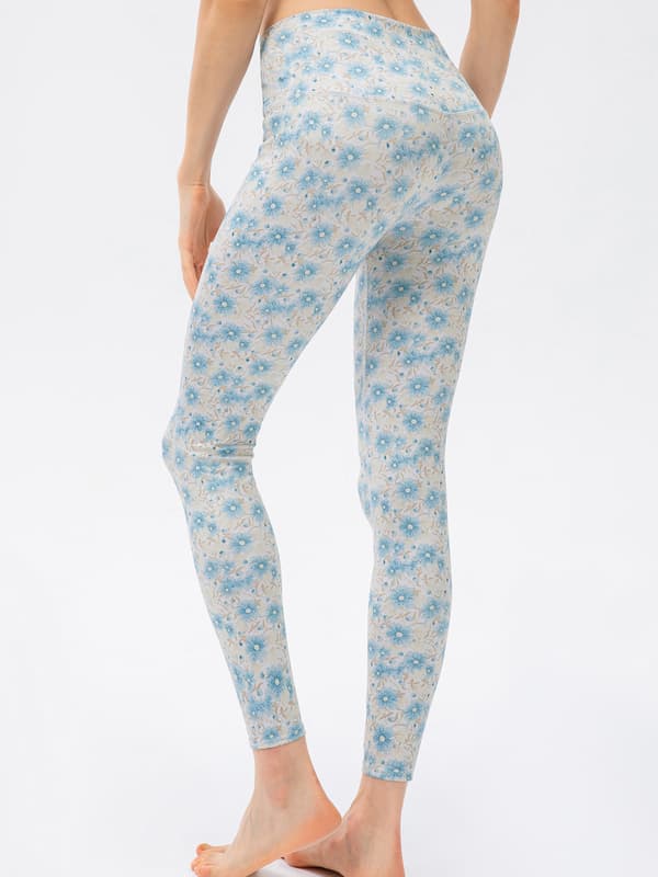 Dame Slimme, Stramme, Trykte Leggings for Yoga, Løping og Trening