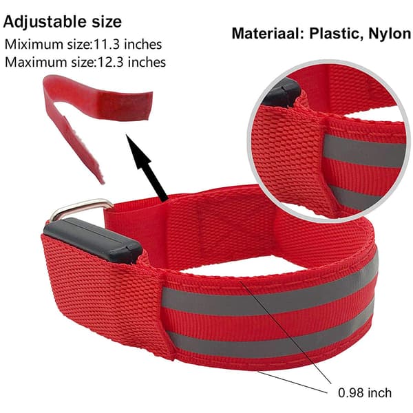 2 st uppladdningsbara USB reflekterande LED-armband för löpning, cykling, nattsäkerhet