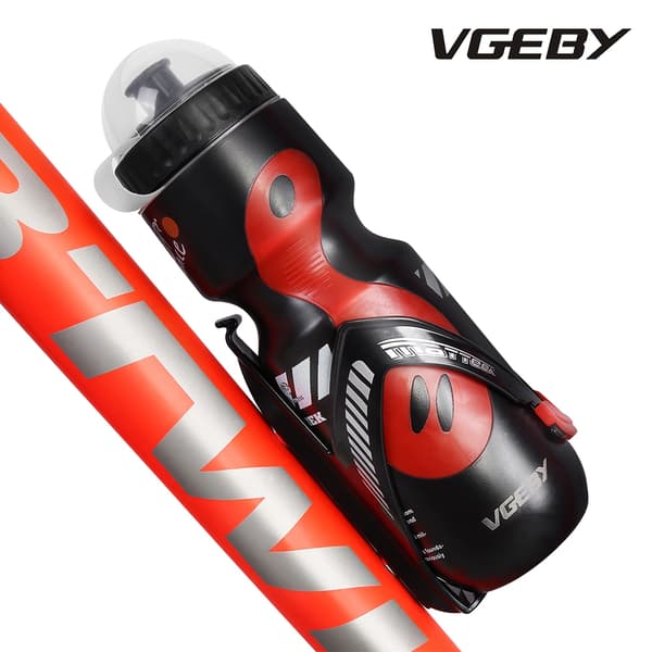 650 ml vandflaske med holder til cykling mountainbiking (sort+rød)