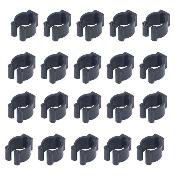 20 bærbare poolkø-clips, rackholder, praktisk clip i sort plast, 23 mm