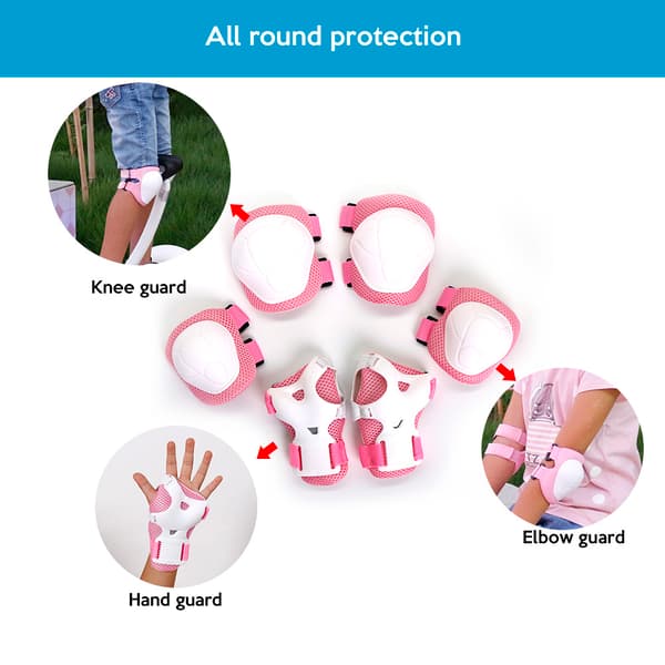 Skyddssats för barn: Knä, armbåge, handled, skridskoåkning, skateboard, cykling