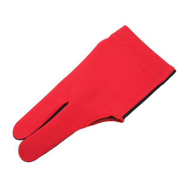 Biljardhandskar, vänster hand, polyuretan, tre fingrar, andningsbara, elastiska, medelstorlek, röd