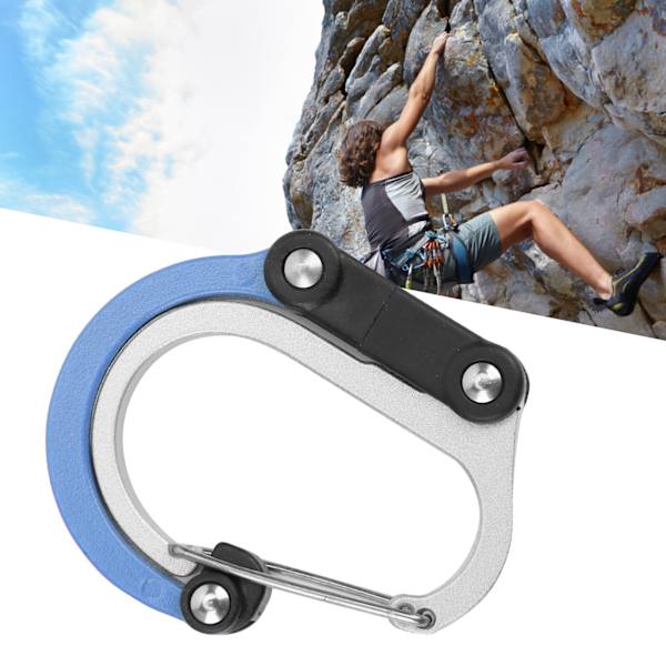 Aluminiumkarbinhake för resor/resväskor/små väskor, blå D-form, 18 kg