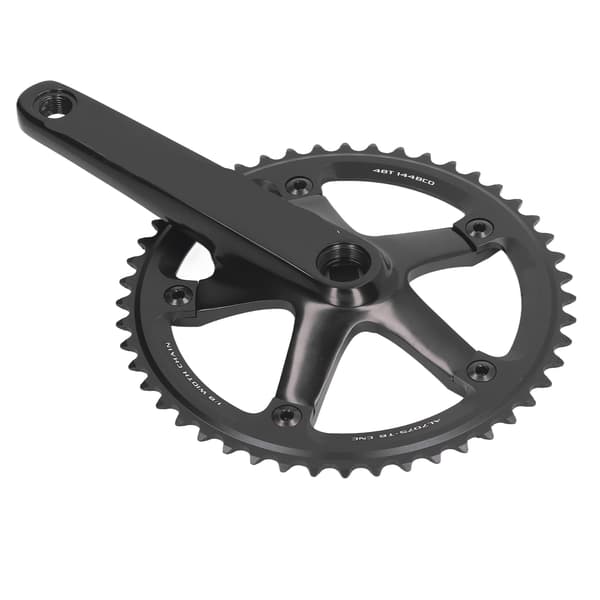 Cykelkrankarmsæt 144 BCD 48T Single Speed Aluminiumlegering Sort