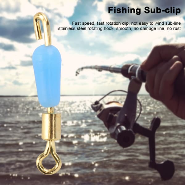 10 stk. Silikone Quick-Release Anti-Tangle Fiskeklemmer, Rustfrit Stål, Størrelse M
