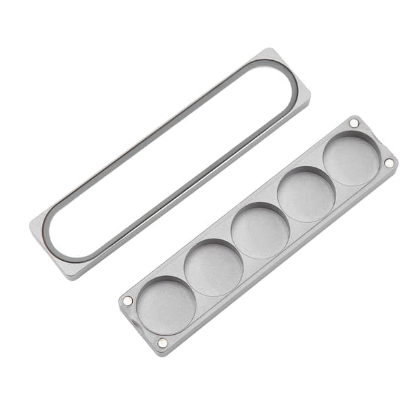 Køtuppbevaringsboks i aluminiumslegering med magnetisk lukking, 5 hull
