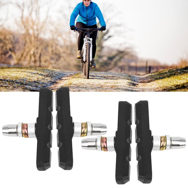 2 par V-formede bremsegreb til mountainbikes, racercykler, fixed gear, sort, lydløs gummi