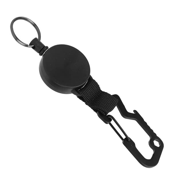 Bärbart infällbart nyckelarmband med rostfri ståltråd och elastiskt tyg mot förlust