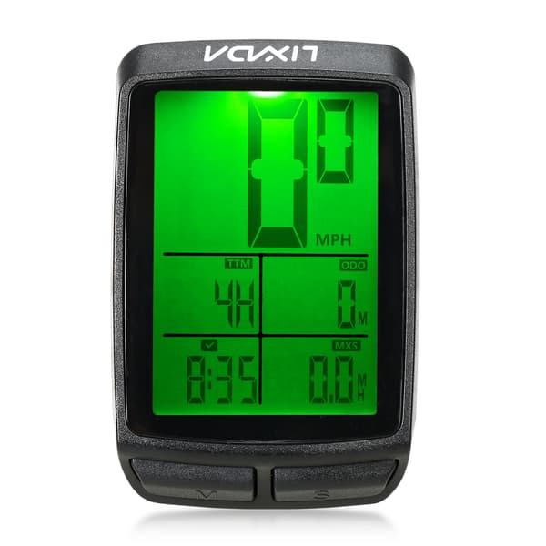 Lixada trådløs sykkelcomputer speedometer kilometerteller med LED-bakgrunnsbelysning