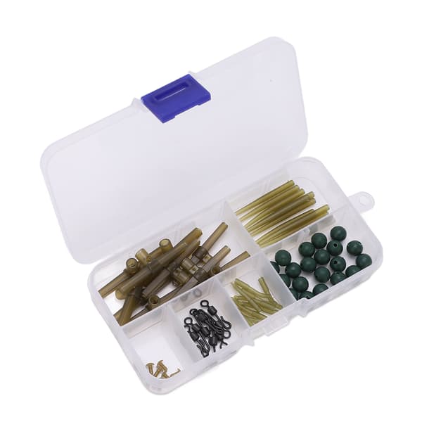 71 st/7 set trasselfria ärmar med sidokurvor kit spännen karpfisketillbehör