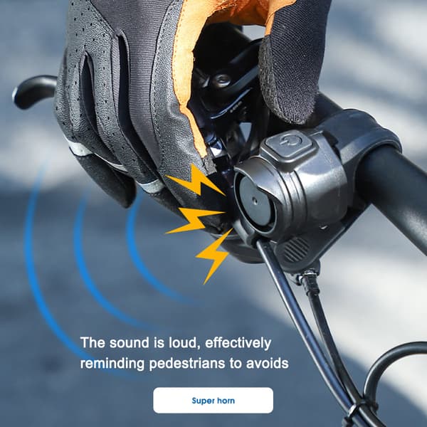 Elektrisk cykelklocka 80dB Högt larm USB Uppladdningsbart cykelsäkerhetstillbehör