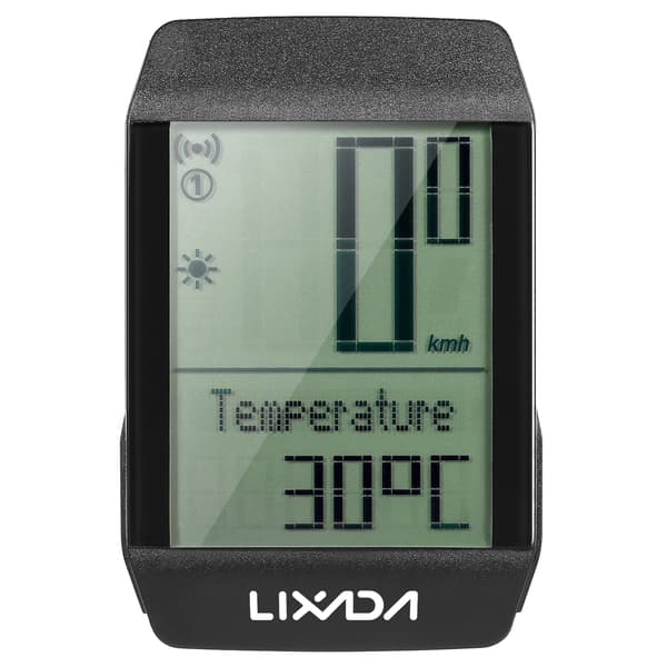 Lixada Trådløs Sykkelcomputer IPX6 Speedometer Kilometerteller med LED-bakgrunnsbelysning 6 Språk