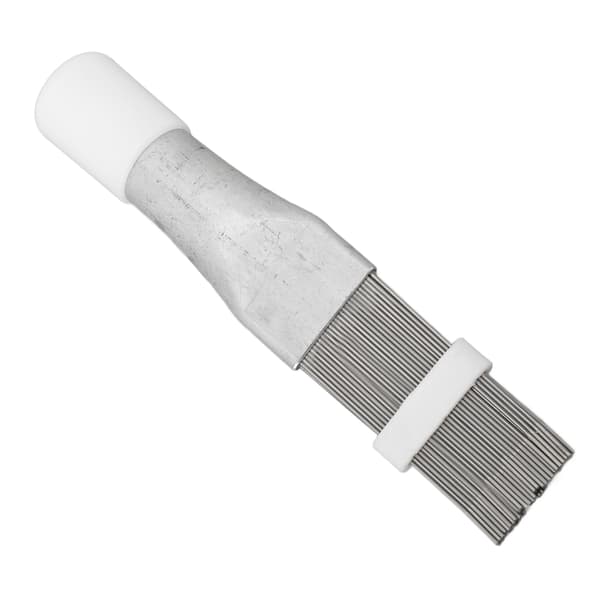 Frynsekam i rustfrit stål til aircondition, glattejern og kondensatorrenser, 140x23x25mm hvid