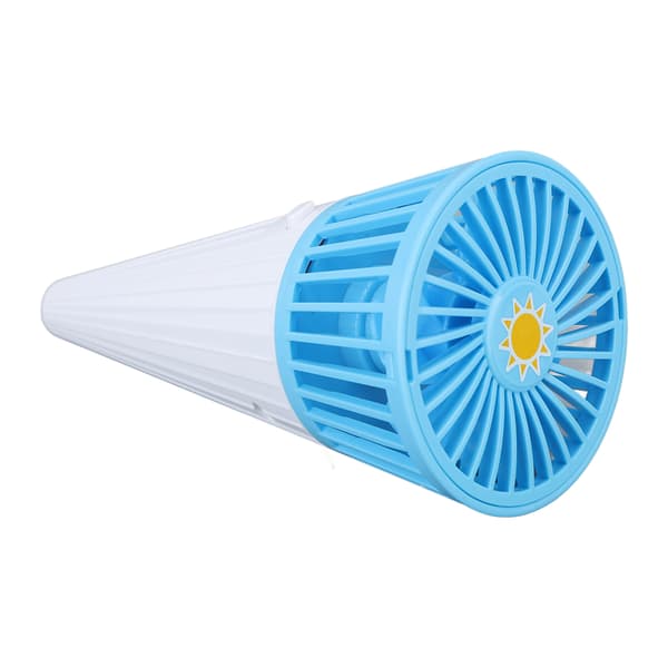 Bærbar Mini Håndholdt Ventilator med Isvaffelform og Halsophæng til Sommer - Blå