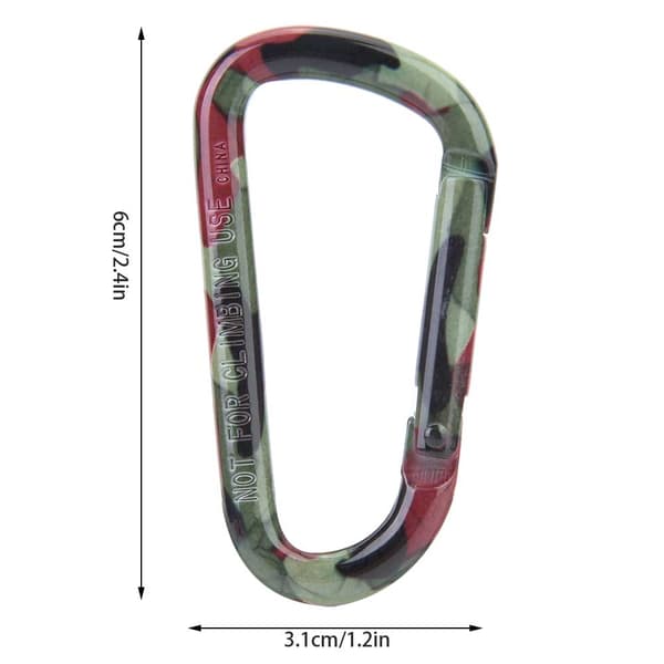 Karabinhage i aluminiumslegering D-krog 6*3,1 cm til bjergbestigning, camping, nøglering #4