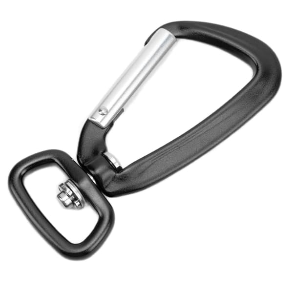Sort roterende D-ringkrog i aluminiumslegering til udendørs hundesnor og drage