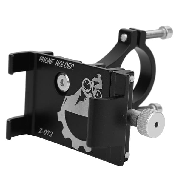 Sort cykeltelefonholder i aluminiumslegering til mountainbikes og motorcykler