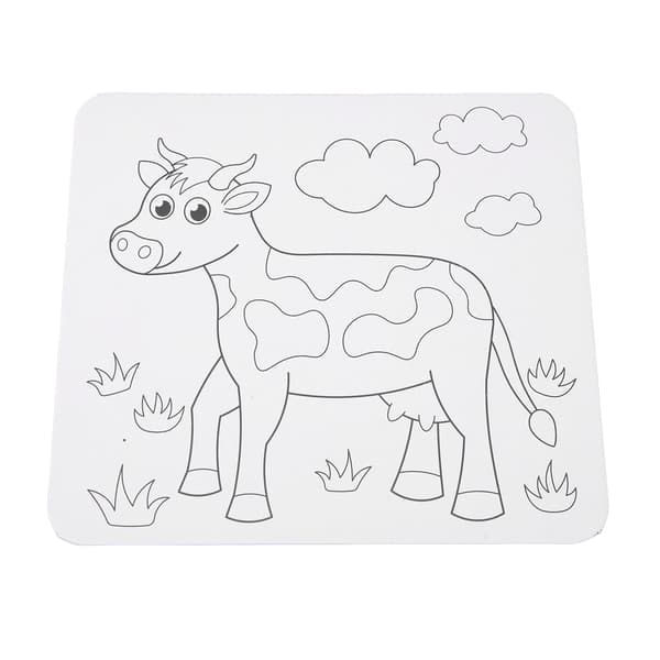 Ferdigdesignet søt dyrelerretsmalingsbrett med innfelt bakside for barn DIY Doodle Ku