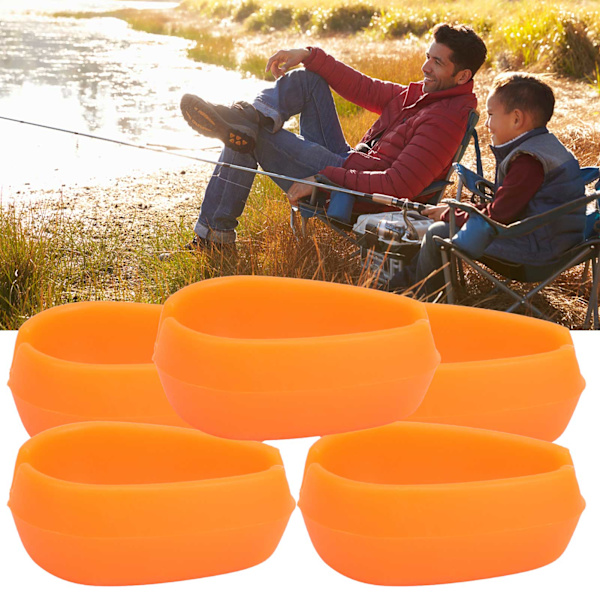 5 stk. silikoneform til fiskemadsdispenser med inline-metode til karper, orange fiskegrej