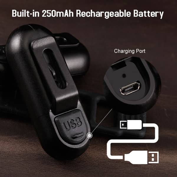 Oppladbar USB LED Sykkelbaklykt med 5 Moduser, IPX5 Vanntett