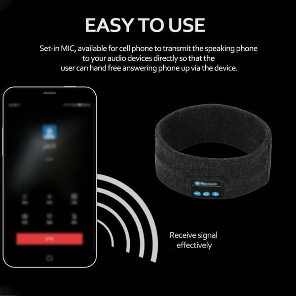 Strikket Bluetooth musikkstropp med avtakbare høyttalere for søvn og trening