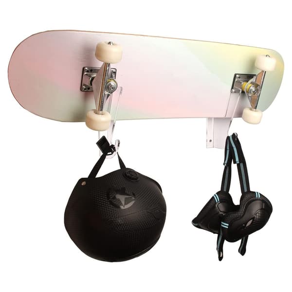 Väggfäste för skateboard med förvaringskrokar 2 st - Premium Akryl